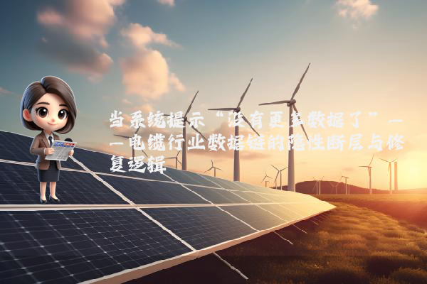 当系统提示“没有更多数据了”——电缆行业数据链的隐性断层与修复逻辑