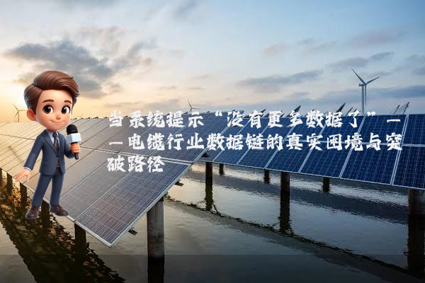 当系统提示“没有更多数据了”——电缆行业数据链的真实困境与突破路径